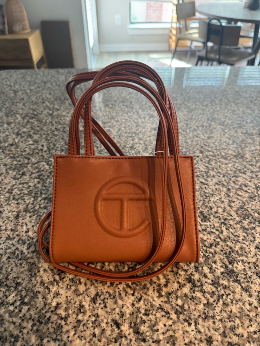 Telfar Mini Shopping Bag in Cognac Brown